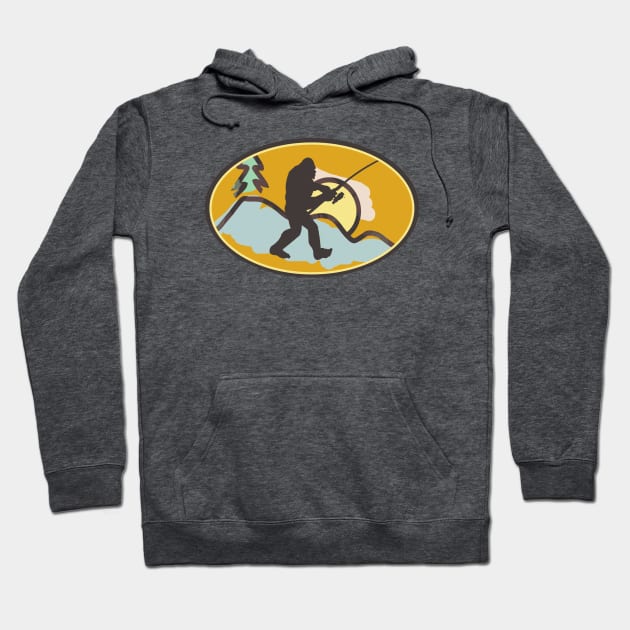 Bigfoot Been Fishing Hoodie by Etopix